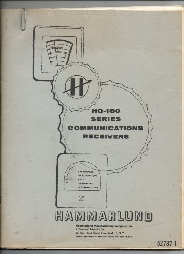 Hammarlund HQ-180 and 180-A Series Communications Receivers Manual (52787-1)