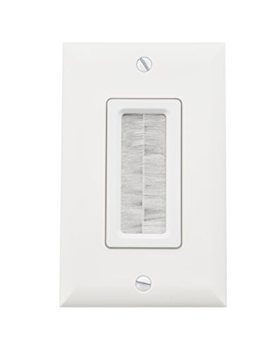 Legrand - OnQ Legrand, Home Office & Theater, In Wall Management Kit, Pass Through, Cable Access Brush Strap, WP1014WHV1, 1 Pack, White