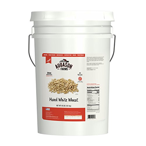Augason Farms Hard White Wheat Emergency Food Storage 40 Pound Pail