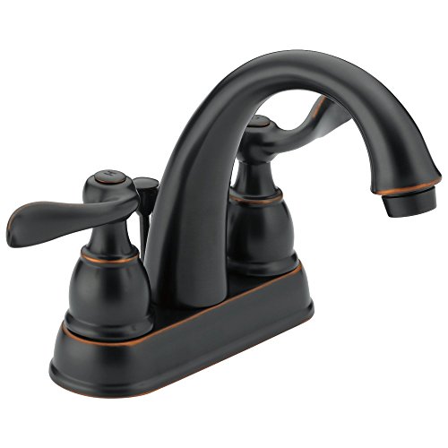 Book Cover DELTA Windemere Centerset Bathroom Faucet Oil Rubbed Bronze, Bathroom Sink Faucet, Metal Drain Assembly, Oil Rubbed Bronze B2596LF-OB