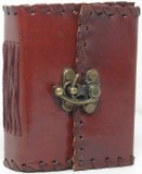 Hand Made Leather Mini Journal with Brass Closure 4" X 3"