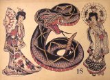 Sailor Jerry Tattoo Flash (10 Sheets): Snakes, Panthers, Geisha Girls