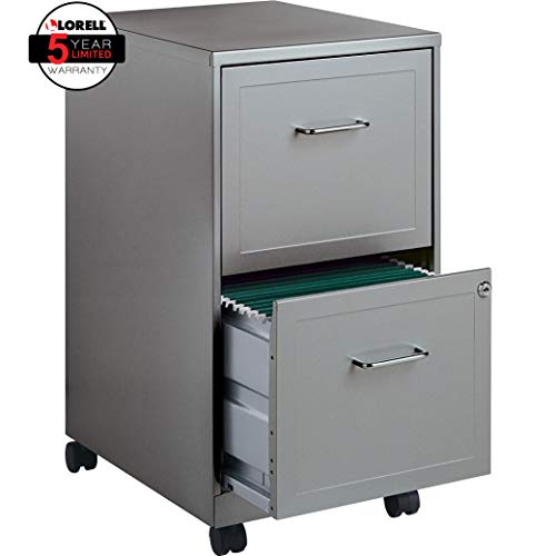 Book Cover Lorell 16873 2-Drawer Mobile File Cabinet, 18-Inch Depth - Gray