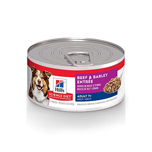 Hill's Science Diet Wet Dog Food, Adult 7+ for Senior Dogs, Beef & Barley Recipe, 5.8 oz. Cans, 24-Pack