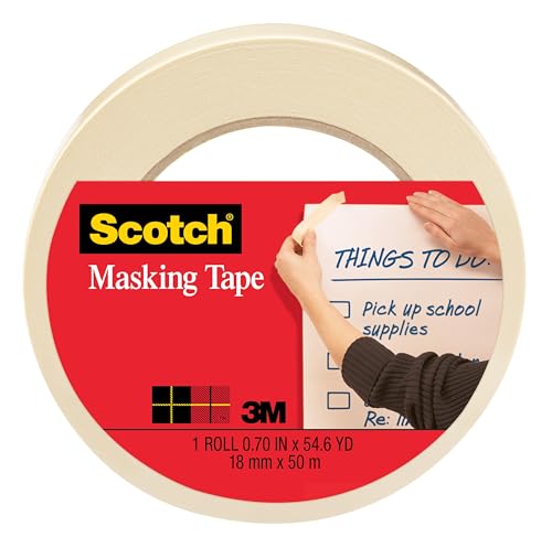 Scotch(R) Home and Office Masking Tape, 3/4-Inch x 60 YardsTan (3436) Scotch