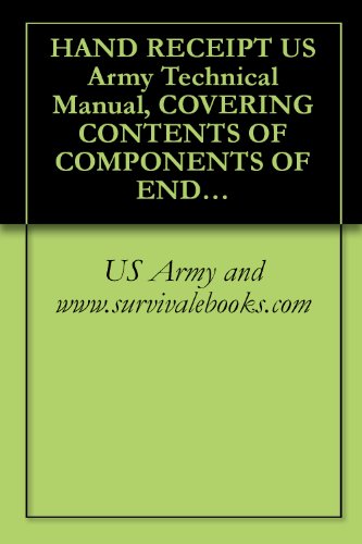 HAND RECEIPT US Army Technical Manual, COVERING CONTENTS OF COMPONENTS OF END ITEM (COEI), BASIC ISSUE ITEMS (Bll), AND ADDITIONAL AUTHORIZATION LIST (AAL) ... TM 32-5895-070-10-HR, 1989