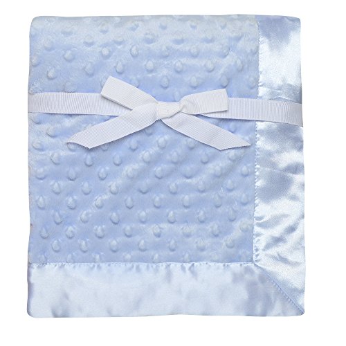 Book Cover Baby Starters Textured Dot Blanket with Satin Trim, Blue 30