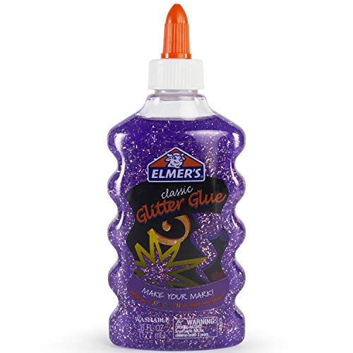Book Cover Elmer's Liquid Glitter Glue, Washable, Purple, 6 Ounces, 1 Count - Great For Making Slime