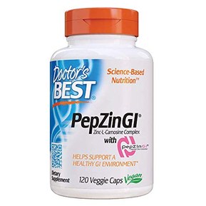 Doctor's Best PepZin GI, Zinc-L-Carnosine Complex, Non-GMO, Vegan, Gluten Free, Soy Free, Digestive Support, 120 Veggie Caps