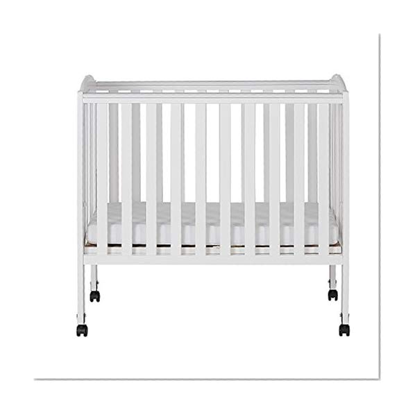 Book Cover Dream On Me 2 in 1 Portable Folding Stationary Side Crib, White