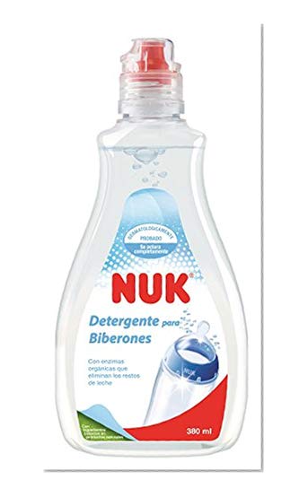 NUK 10256261 Détergent de 380 ml pour tétines et biberons - Sans parfum ni colorants - Très efficace contre les protéines de lait, les résidus de bouillie et de jus