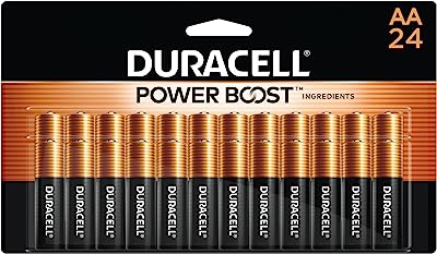 Duracell Coppertop AA Batteries with Power Boost Ingredients, 24 Count Pack Double A Battery with Long-lasting Power, Alkaline AA Battery for Household and Office Devices