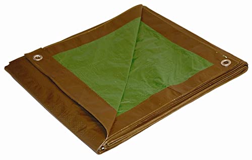 10x14 Multi-Purpose Brown/Green Medium Duty DRY TOP Poly Tarp (10'x14')