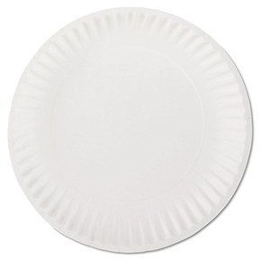 AJM Packaging Corporation White Paper Plates, 9" Diameter, 100/Bag