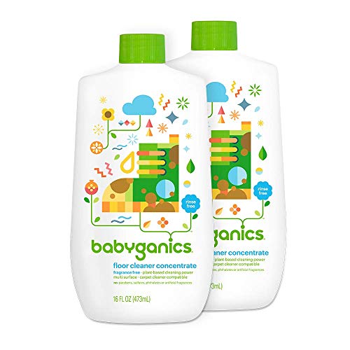 Book Cover Babyganics Floor Cleaner Concentrate, Fragrance Free, 16-oz (Pack of 2), Packaging May Vary