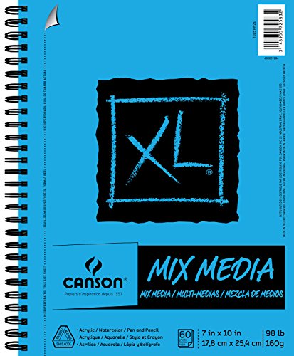 Book Cover Canson XL Spiral Multi-Media Paper Pad 7 x 10-inch, 60 Sheets, Heavyweight, 0, 7