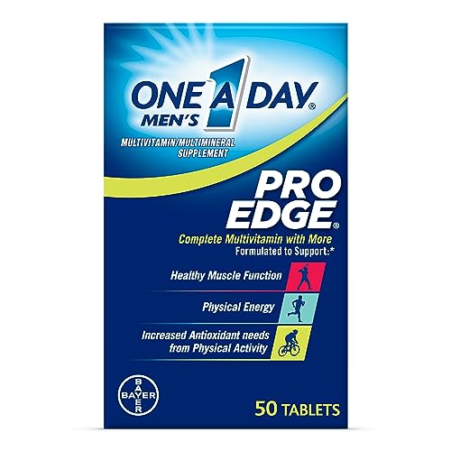 One A Day Men’s Pro Edge Multivitamin, Supplement with Vitamin A,C,D, E and Zinc for Immune Health Support and Magnesium for Healthy Muscle Function, 50 Count