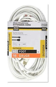 Master Electrician 02356-01ME 40-Feet Round Vinyl Outdoor Extension Cord, White