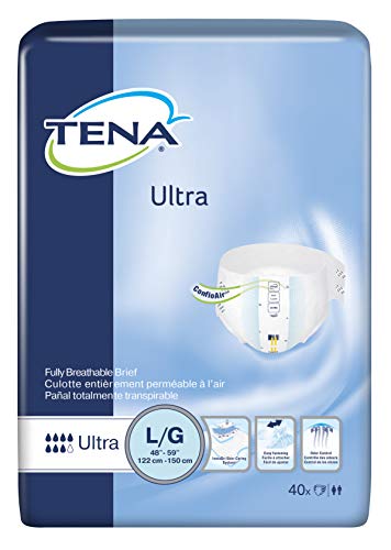 TENA Ultra Brief, Large, Tab Closure, Adult Disposable, Heavy Absorbency, 67300 - Pack of 40