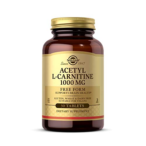 Solgar Acetyl L-Carnitine 1000 mg, 30 Tablets - Supports Brain Health, Memory & Cognition - Energy Metabolism - Vegan, Gluten Free, Dairy Free, Kosher - 30 Servings