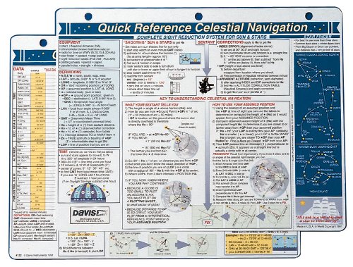 Book Cover Davis Instruments Celestial Navigation Quick Reference Card