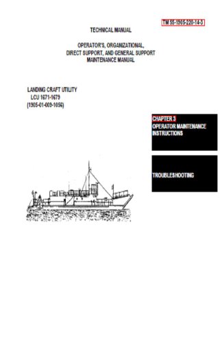 US Army, Technical Manual, TM 55-1905-220-14-3, LANDING CRAFT UTILITY, (LCU), 1671-1679, (NSN 1905-01-009-1056), 1983