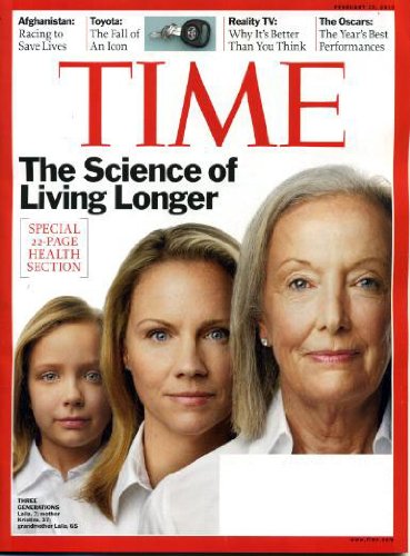 Time February 22 2010 The Science of Living Longer, Reality TV - Better Than You Think, The Oscars, The Fall of Toyota, Joe Hill/Horns, Tyler Perry's Madea Road Show, Cirque du Soleil/Viva Elvis