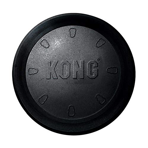 KONG - Extreme Flyer - Durable Rubber, Soft Flying Disc for Fetch and Retrieve, Black - Large Dogs