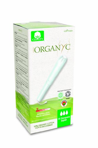 ORGANYC Hypoallergenic 100% Organic Cotton Internal Tampons with Applicator, SUPER, 14-count Boxes (Pack of 2)