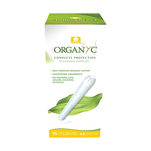 Organyc Hypoallergenic 100% Organic Cotton Internal Tampons with Applicator, REGULAR, 16-count Boxes (Pack of 2)