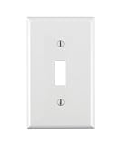 Leviton 80701-W 1-Gang Toggle Device Switch Wallplate, Standard Size, Thermoplastic Nylon, Device Mount, 20 Pack, White