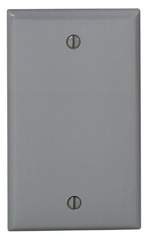 Leviton Blank Wallplate, 1-Gang, Gray
