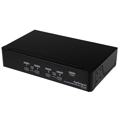 StarTech.com 4 Port DisplayPort KVM Switch w/ Audio - USB, Keyboard, Video, Mouse, Computer Switch Box for 2560x1600 DP Monitor (SV431DPUA)