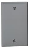 Leviton 1-Gang No Device Blank Wallplate, Standard Size, Thermoplastic Nylon, Box Mount, 80714-GY, Grey