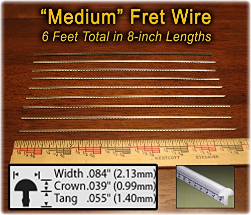 Book Cover Guitar Fret Wire - Standard Medium/Medium Size, Nickel Silver - Six Feet
