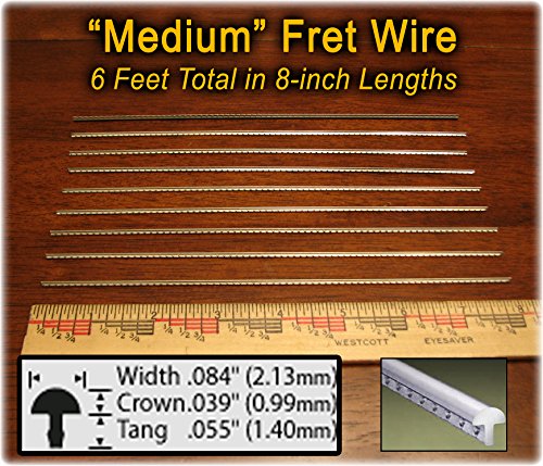 Guitar Fret Wire - Standard Medium/Medium Size, Nickel Silver - Six Feet