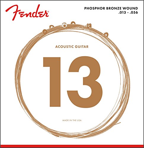 Fender 60L 0730060408 Acoustic Guitar Phosphor Bronze Ball End Strings, 13-56