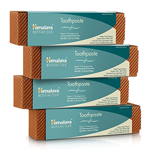 Himalaya Herbal Healthcare Neem & Pomegranate Toothpaste, Net Wt. 5.29-Ounce Tubes (Pack of 4)
