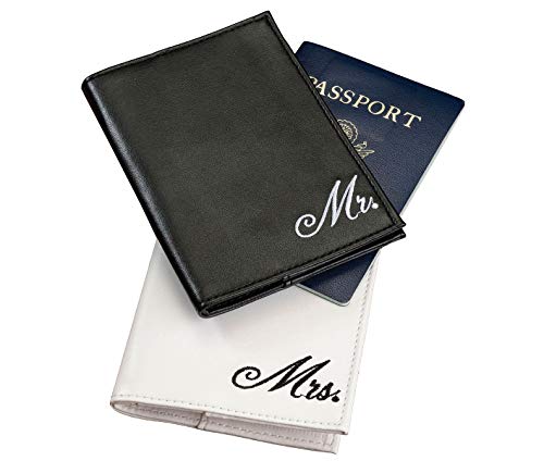 Lillian Rose 4"x5.5" Mrs. Passport Covers, Black & White