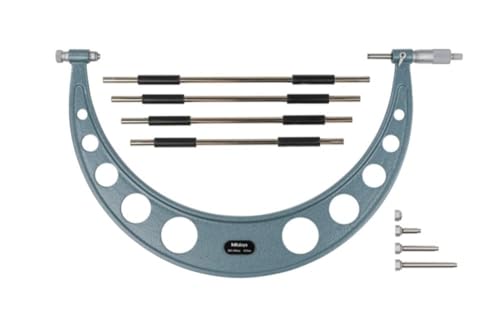 Mitutoyo 104-142A Outside Micrometer, Interchangeable Anvils, Ratchet Stop, 300-400mm Range, 0.01mm Graduation, +/-0.00933mm Accuracy, 4 Anvils, 4 Standards
