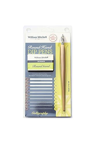 William Mitchell Calligraphy Dip Pen Set Round Hand Left Oblique