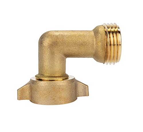 Camco (22505) 90 Degree Hose Elbow- Eliminates Stress and Strain On RV Water Intake Hose Fittings, Solid Brass