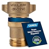 Camco (40055) RV Brass Inline Water Pressure Regulator- Helps Protect RV Plumbing and Hoses from High-Pressure City Water, Lead Free