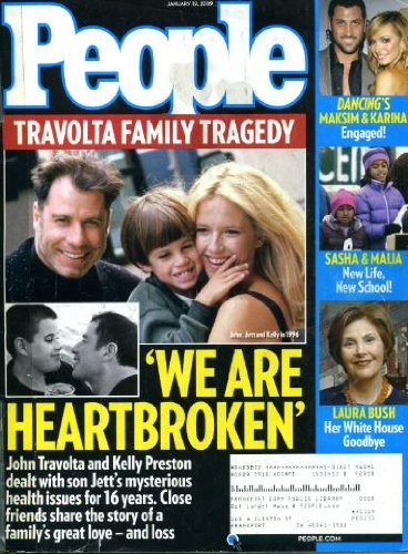People January 19 2009 John Travolta & Kelly Preston on Cover (Mourning Jett), Sasha & Malia Obama in School, Laura Bush, Kate Hudson & Anne Hathaway/Bride Wars, Craig Ferguson's Wedding, Niki Taylor, Sarah & Bristol Palin & Levi Johnston