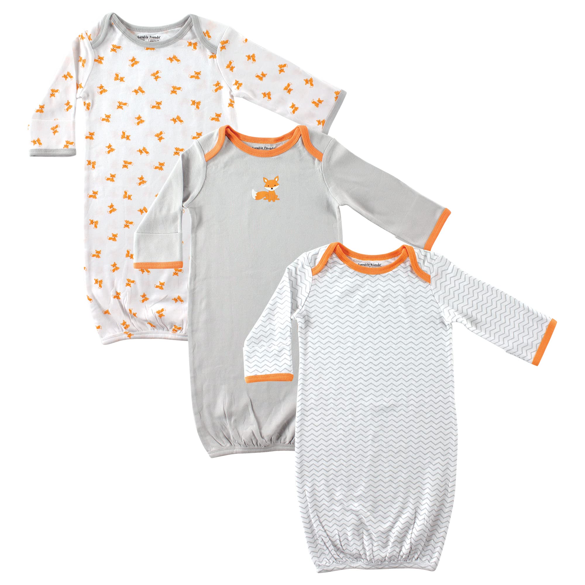 Luvable Friends Unisex Baby Cotton Gowns, Blue, 0-6 Months