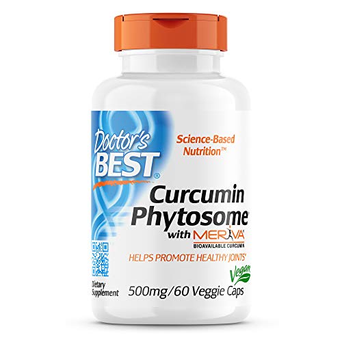 Book Cover Doctor's Best Curcumin Phytosome with Meriva, Non-GMO, Vegan, Gluten Free, Soy Free, Joint Support, 500 mg 60 Veggie Caps