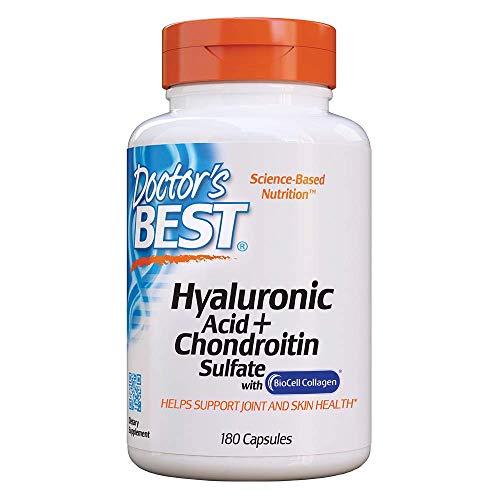 Doctor's Best Hyaluronic Acid with Chondroitin Sulfate, Non-GMO, Gluten Free, Soy Free, Joint Support, 180 Caps