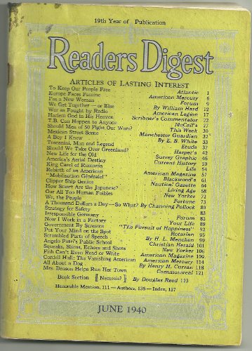 Reader's Digest June 1940