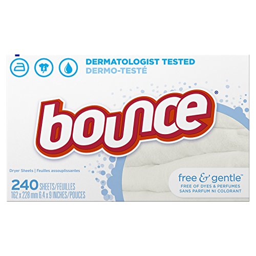 Bounce Fabric Softener Sheets, Free & Gentle, 240 Count, White