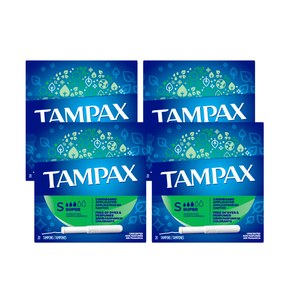 Tampax Cardboard Applicator Tampons, Super Absorbency, Unscented, 20 Count - Pack of 4 (80 Total Count) (Packaging May Vary)